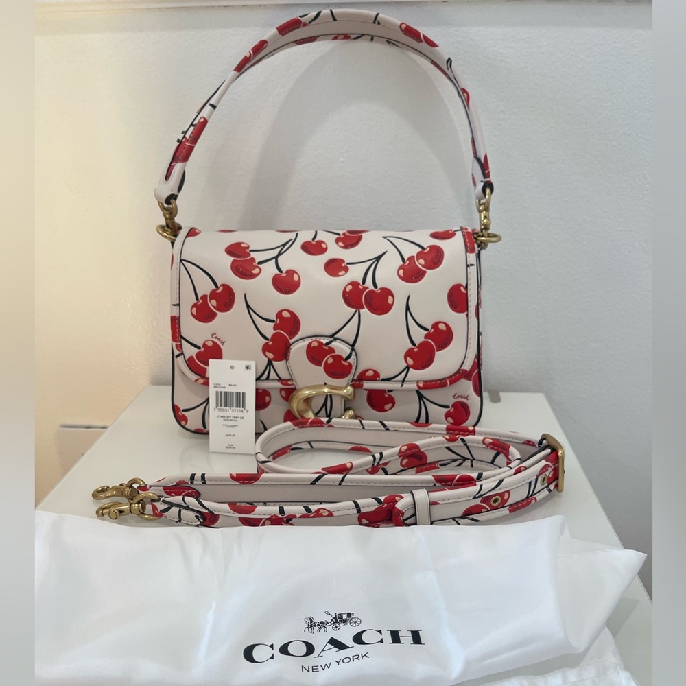 Coach Soft Tabby Shoulder Bag With Cherry Print